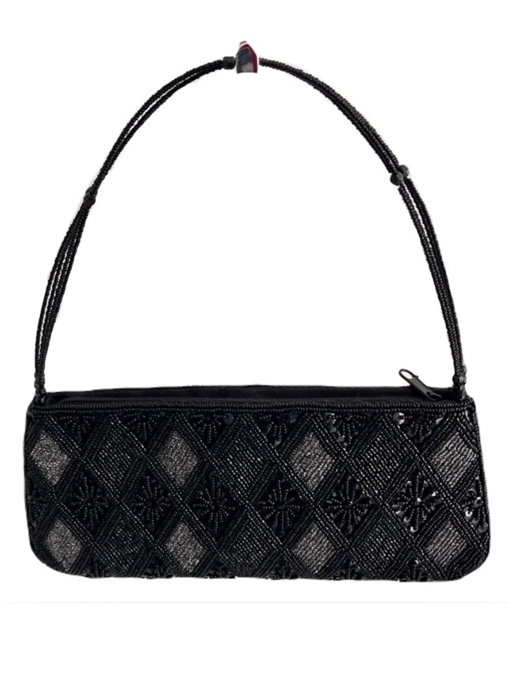 Black Beaded Evening Formal Handbag